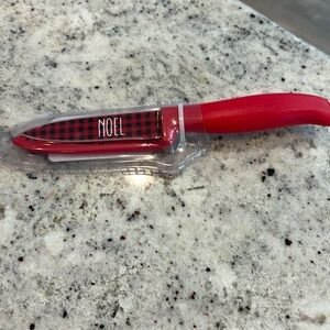Farberware Holiday Red Plaid “Noel” 3.5” Paring knife with blade cover
